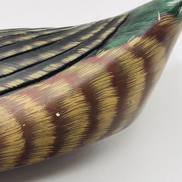 Vintage Wood Duck Decoy Handpainted Detail Mancave Cabincore Classic Neutral - Picture 11 of 13